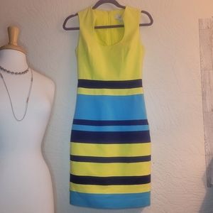 Belle Bagley Mischka color block dress.